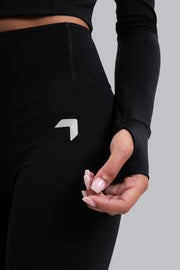Split soft sculpt zip up high Waisted Leggings Black